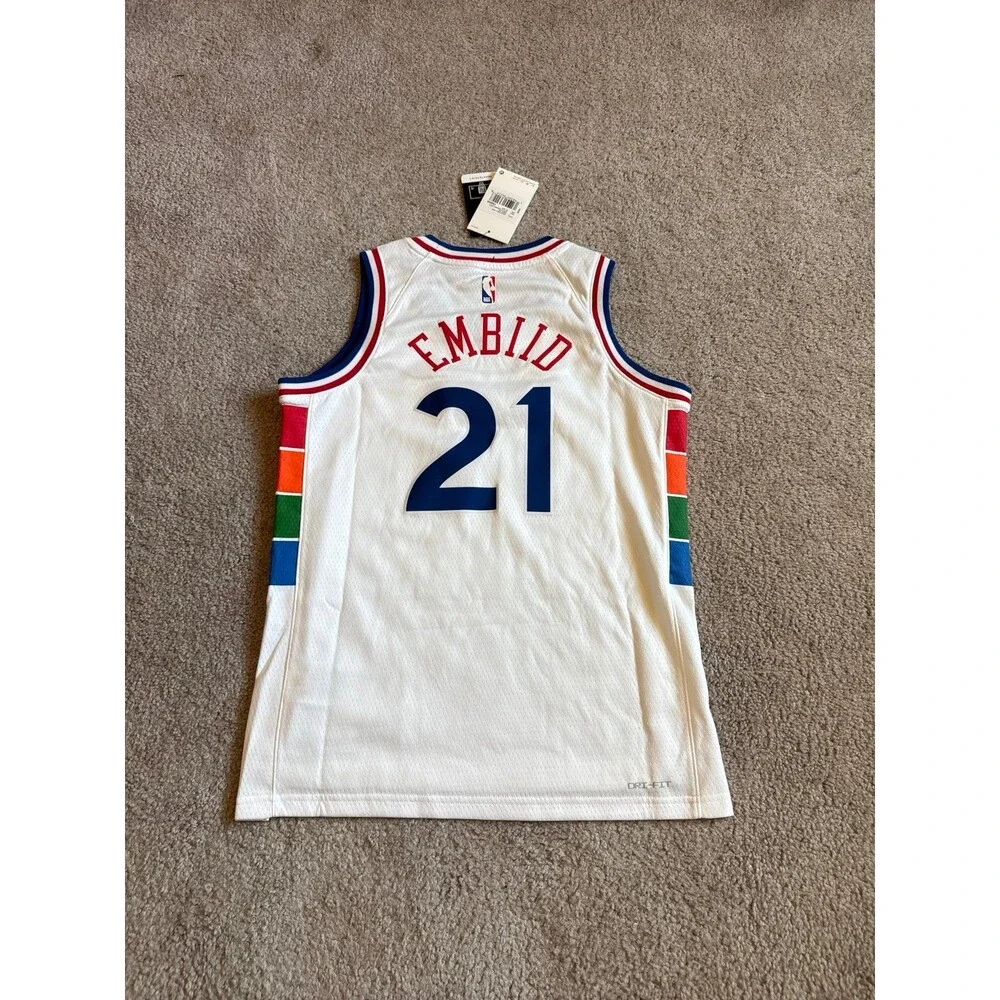 Joel Embiid Philadelphia 76ers City Edition NWT Nike Youth NBA Jersey Size Small